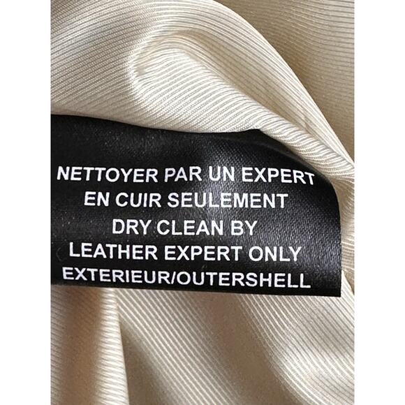 Bod & Christensen Beige Cream Soft Leather Biker Moto Bomber Jacket Sz XL Grunge - Picture 13 of 14